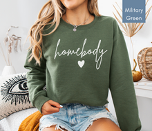 Load image into Gallery viewer, Homebody Sweatshirt Women Homebody Shirt Crewneck Sweatshirt Shirts Women Trendy Shirt Cozy Sweatshirt Oversized Sweatshirt Cute Sweatshirts Gifts for Readers Reading Shirts