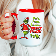 Load image into Gallery viewer, Rock Paper Scissors Throat Punch Funny Christmas Mug Coffee Mug