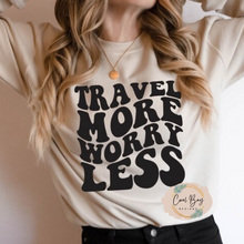 Load image into Gallery viewer, &quot;TRAVEL MORE WORRY LESS&quot; SCREEN PRINT - A21
