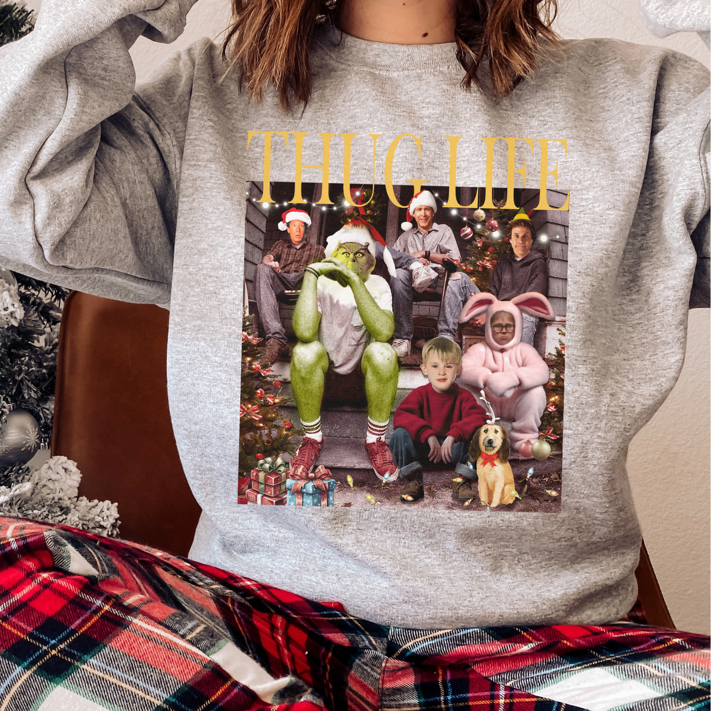 Thug Life Christmas Sweatshirt Funny Christmas Family Matching Sweatshirts