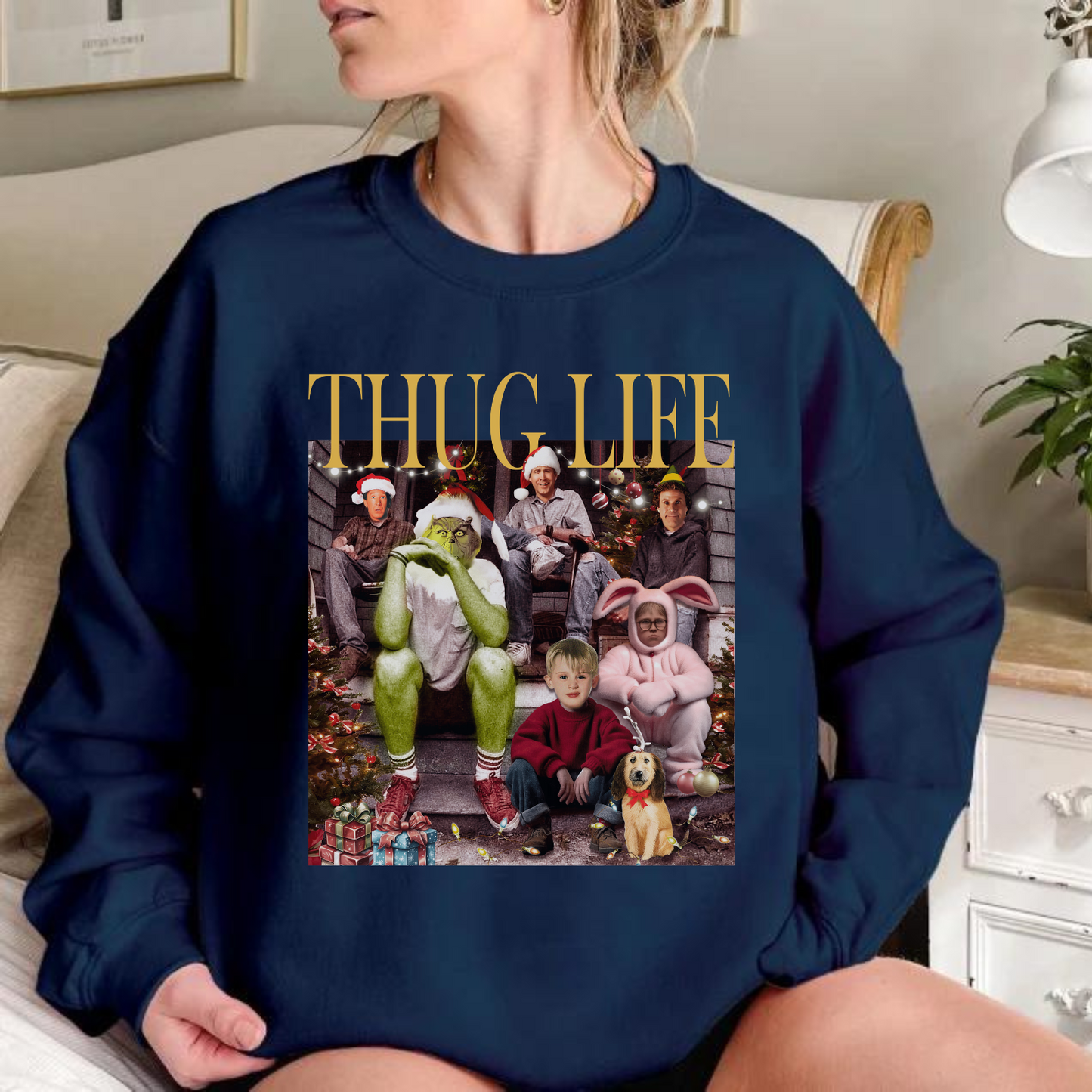 Thug Life Christmas Sweatshirt Funny Christmas Family Matching Sweatshirts