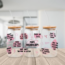 Load image into Gallery viewer, &quot;MOM VOCABULARY&quot; LIBBEY GLASS CAN
