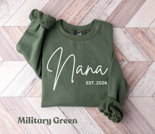 Load image into Gallery viewer, Custom Nana Sweatshirt Personalized Nana Shirt New Nana Gift for Nana Mothers Day Gift for Grandma Nana Birthday Gift Nana to be Gift Nanny

