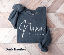 Load image into Gallery viewer, Custom Nana Sweatshirt Personalized Nana Shirt New Nana Gift for Nana Mothers Day Gift for Grandma Nana Birthday Gift Nana to be Gift Nanny
