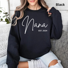 Load image into Gallery viewer, Custom Nana Sweatshirt Personalized Nana Shirt New Nana Gift for Nana Mothers Day Gift for Grandma Nana Birthday Gift Nana to be Gift Nanny
