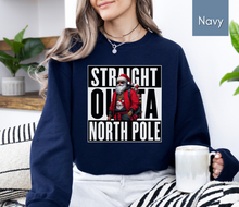 Load image into Gallery viewer, Straight Outta The North Pole Sweatshirt Funny Christmas Family Matching Sweatshirts
