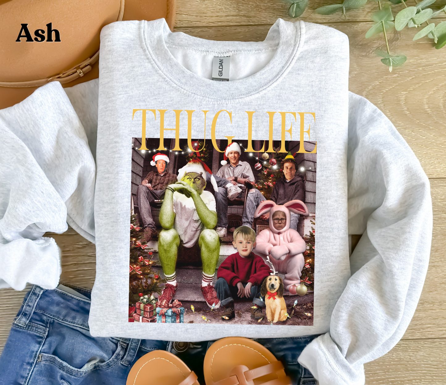 Thug Life Christmas Sweatshirt Funny Christmas Family Matching Sweatshirts