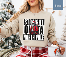 Load image into Gallery viewer, Straight Outta The North Pole Sweatshirt Funny Christmas Family Matching Sweatshirts
