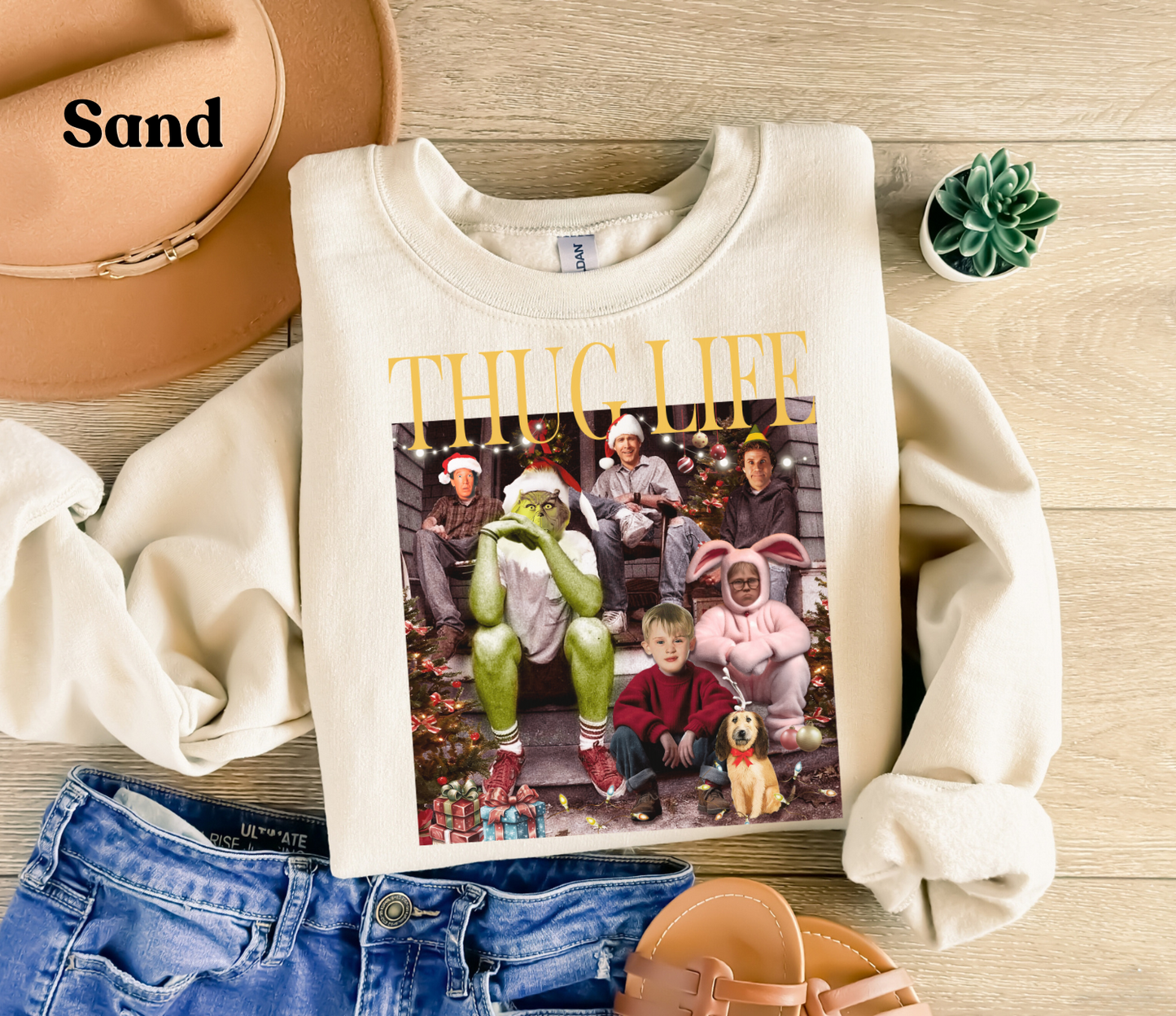 Thug Life Christmas Sweatshirt Funny Christmas Family Matching Sweatshirts