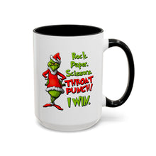 Load image into Gallery viewer, Rock Paper Scissors Throat Punch Funny Christmas Mug Coffee Mug
