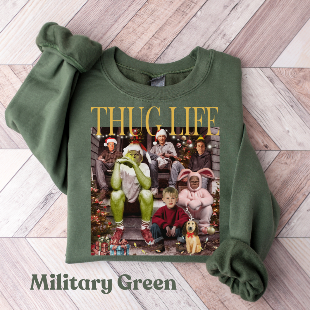 Thug Life Christmas Sweatshirt Funny Christmas Family Matching Sweatshirts