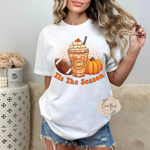 Load image into Gallery viewer, &quot;TIS THE SEASON PUMPKIN SPICE &amp; FOOTBALL&quot; TSHIRT
