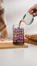 Load and play video in Gallery viewer, &quot;HOCUS POCUS I NEED COFFEE TO FOCUS&quot; LIBBEY GLASS CAN
