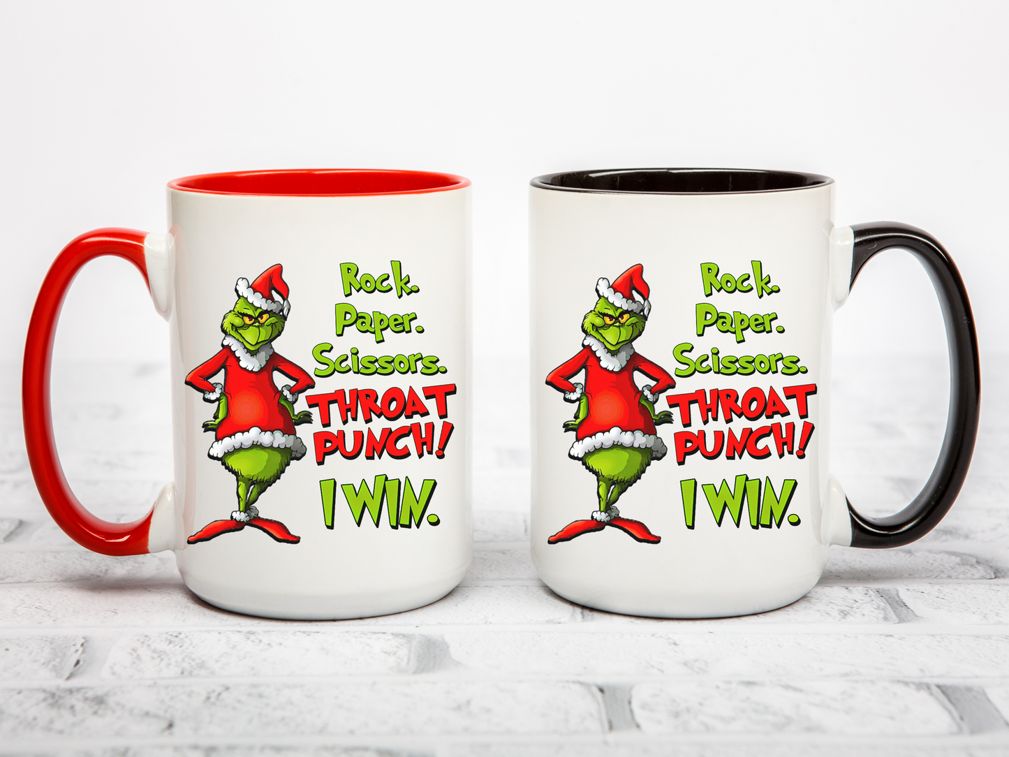 Rock Paper Scissors Throat Punch Funny Christmas Mug Coffee Mug